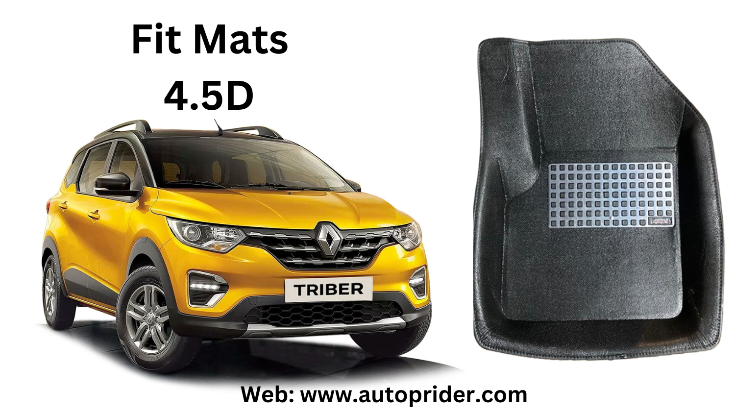 Autoprider | Fit Mats 4.5D Economy Car Mats for Renault Triber