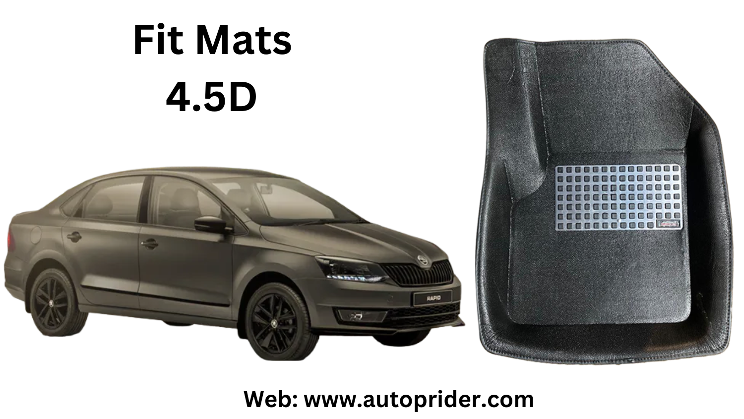 Autoprider | Fit Mats 4.5D Economy Car Mats for Skoda Rapid