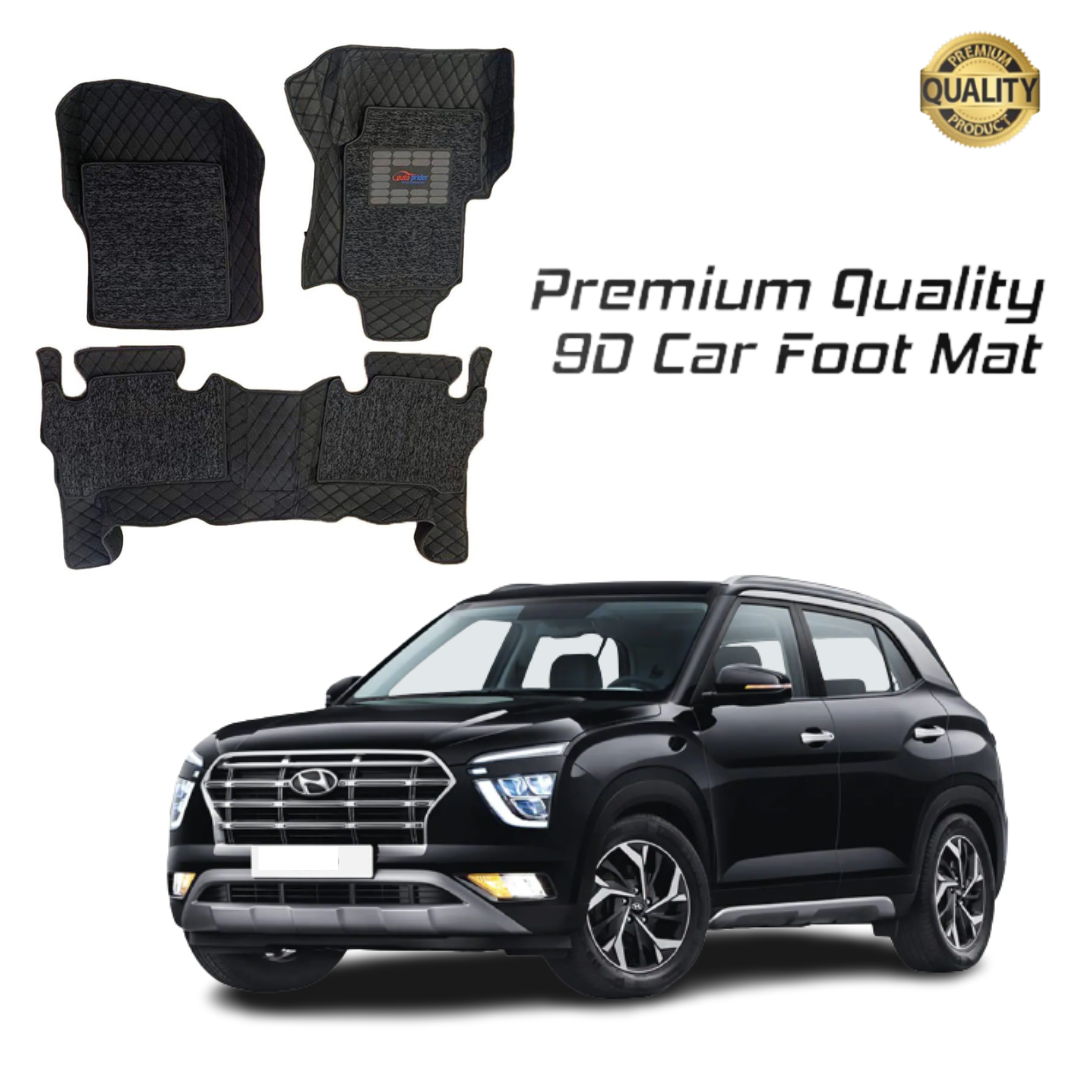 9D car mats for creta 2022 - premium quality