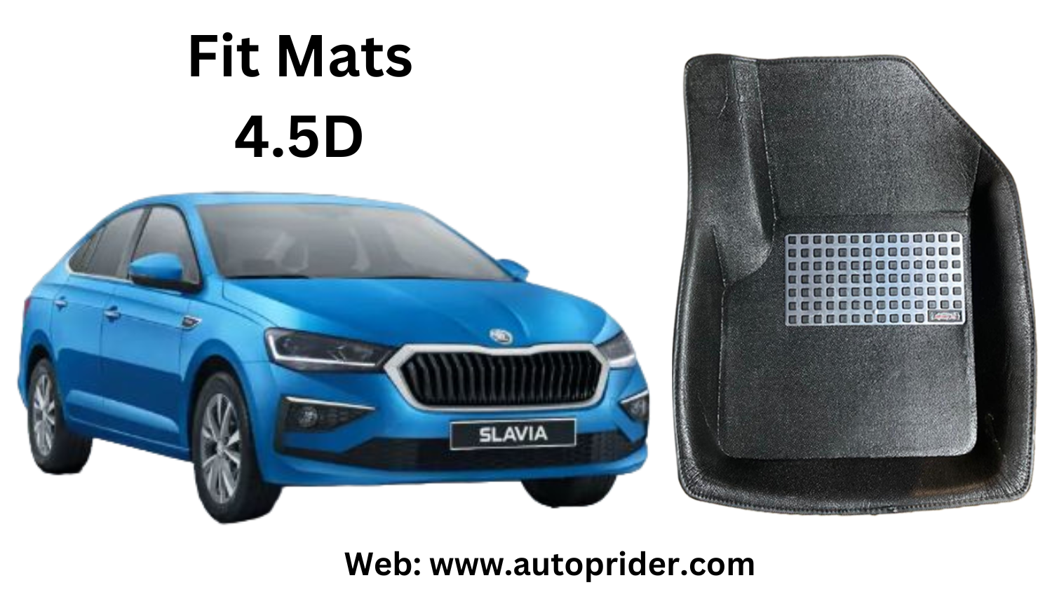 Autoprider | Fit Mats 4.5D Economy Car Mats for Skoda SLAVIA